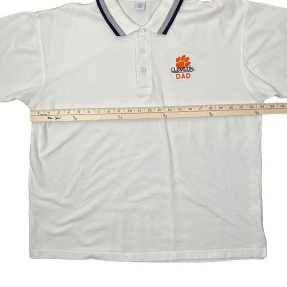 Clemson Dad Augusta SportsWear Men's Polo White 100% Cotton L - Picture 4 of 9